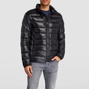 Canada Goose Black Jacket with Red and Blue Logo